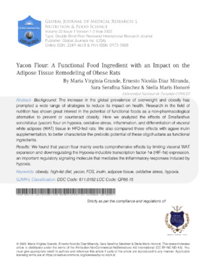 High-resolution image of Yacon Flour on research poster.