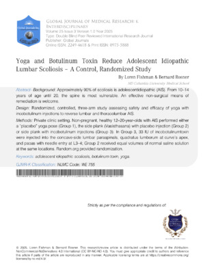 High-resolution research journal on adolescent idiopathic lumbar scoliosis and treatments.